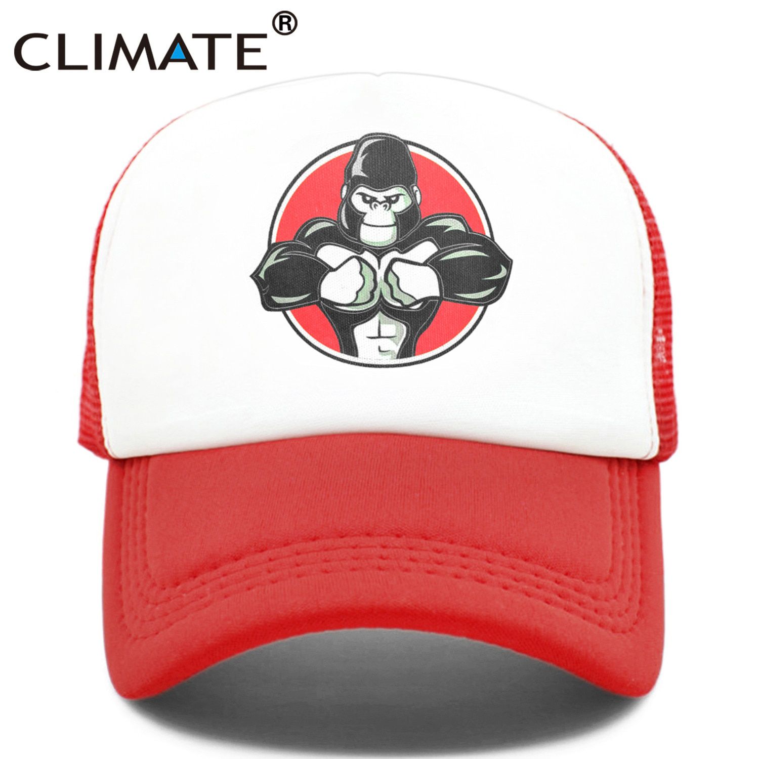 Cool Animal Cap Men Muscular Gorilla Chimp Fitness Cap Sport Muscle Man GYM Fans Mesh Trucker Cap Body Building