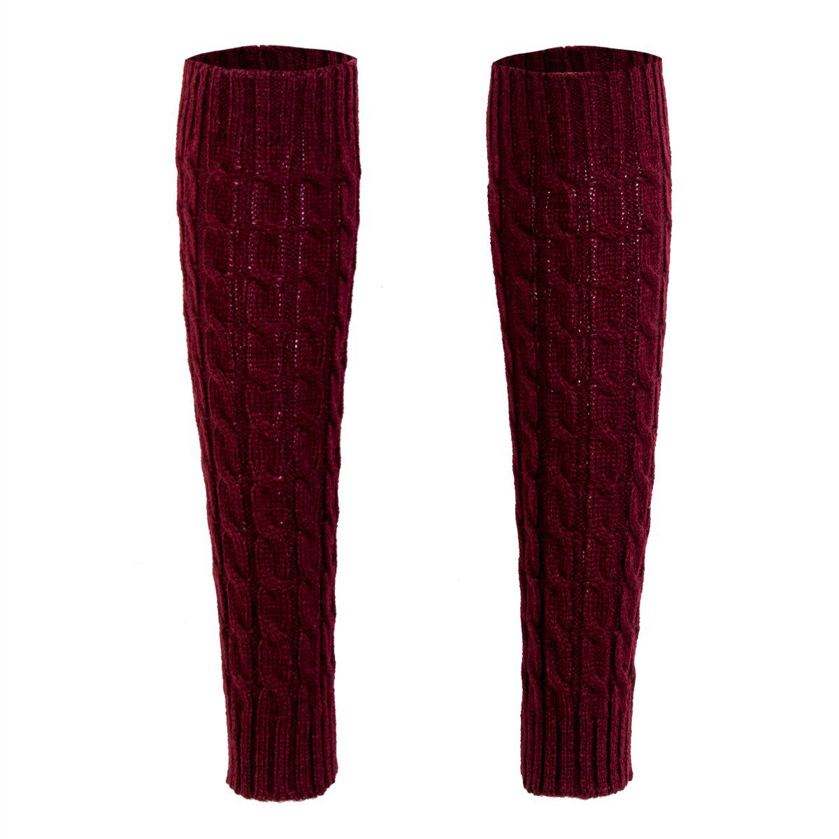 1 Pair Winter Warm Leg Warmer Women Knee High Knitted Solid Crochet Leg Warmers Socks Boot Cuffs Beenwarmers Socks
