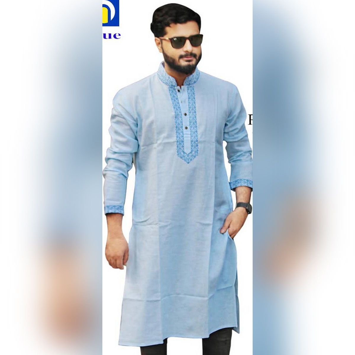 Cotton Stylish Semi Long Panjabi For Men