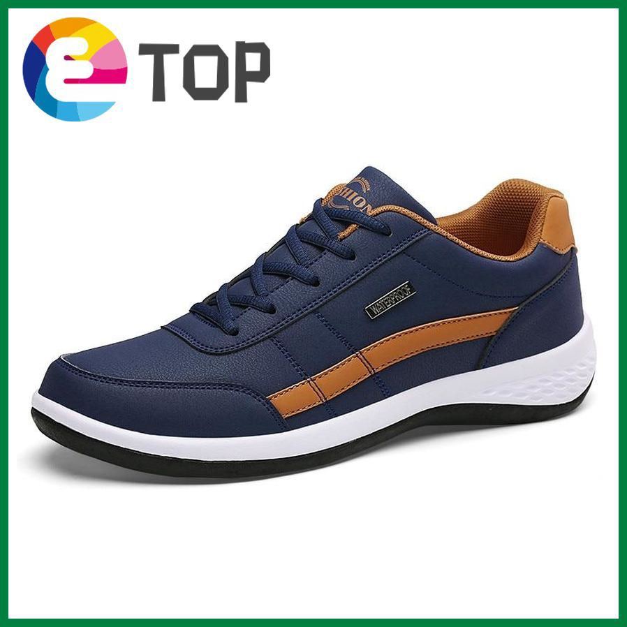 Fashion Men Sneakers for Men Casual Shoes Breathable Lace up Mens Casual Shoes Spring Leather Shoes Men