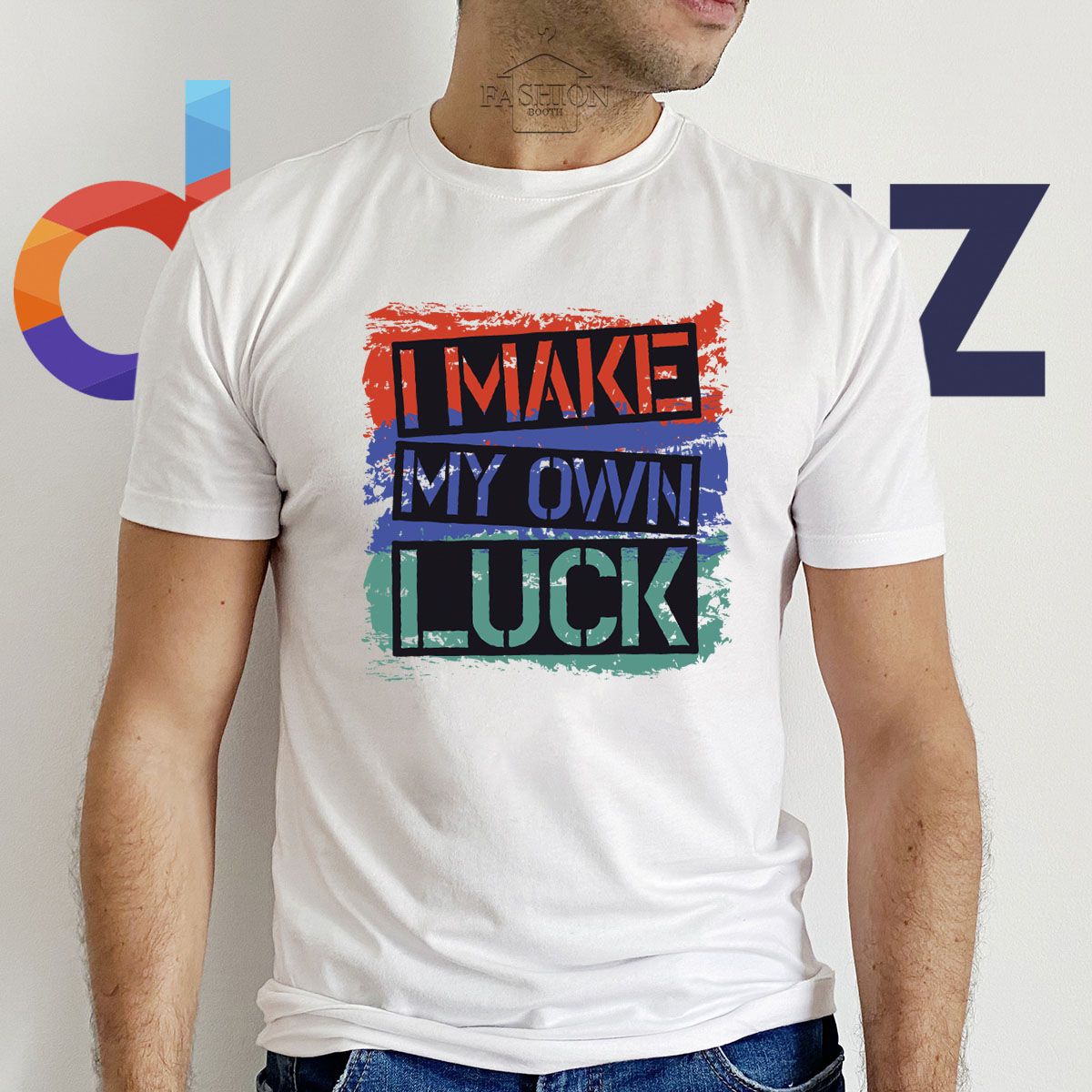 My Own Luck Poly Cotton  printed Short  Sleeve T-Shirt for man- CB928901