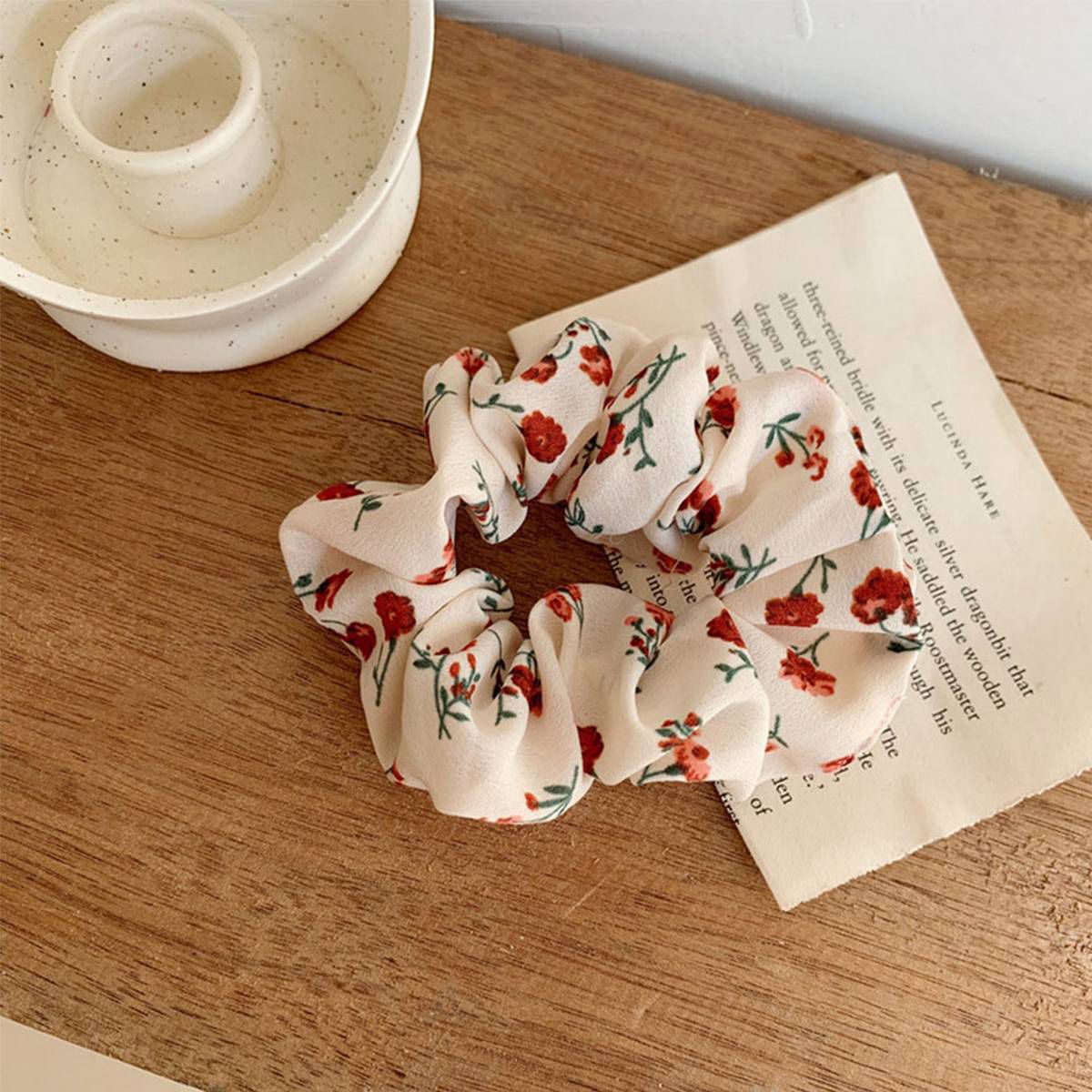 Head Rope Headdress Girls Elastic Women Flower Print Hair Tie Scrunchie Rubber Band Hair Rope