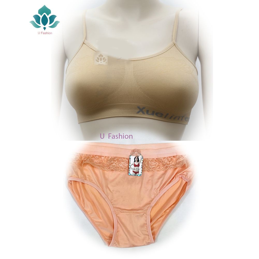 Body Shape With Stripe Thai Bra and Pantie for Teenager