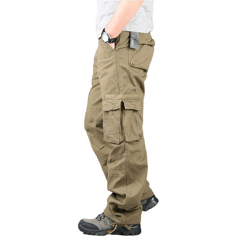 Men's Cargo Pants Cotton Casual Long Trousers New Plus Multicket Pantalon Homme Men Fashion  Tactical Pants Men