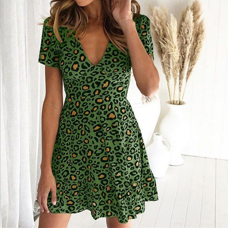 Summer Women Shirts Dress  Footprints Pattern Turn-down Collar Casual Sleeveless Dresses With Belt Fashion Mini Dress