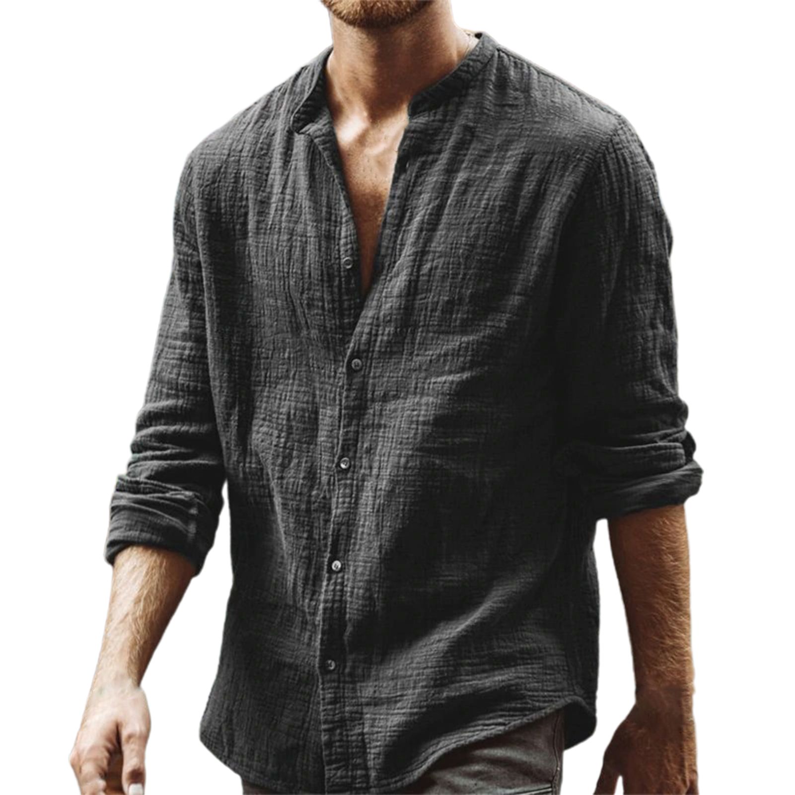 Spring Shirt Loose Pleated Men Shirt