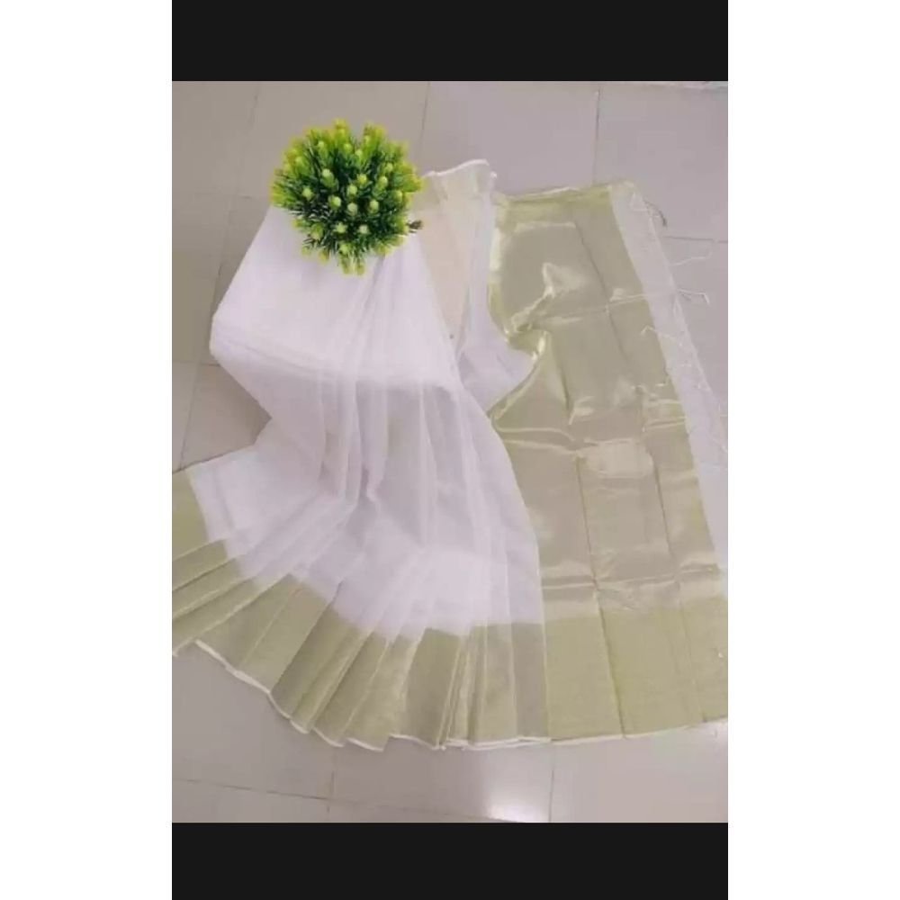 Multicolor half silk saree for women/white color saree