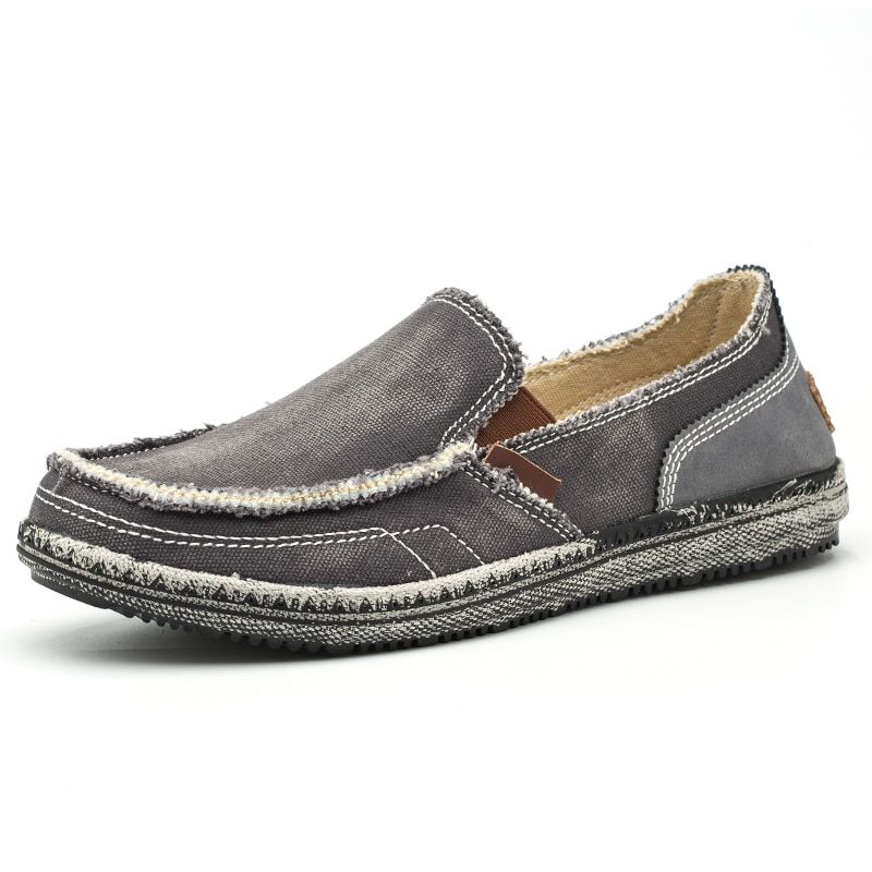 classic canvas shoes men casual lazy shoes blue grey black canvas moccasin men slip on loafers washed denim casual flats