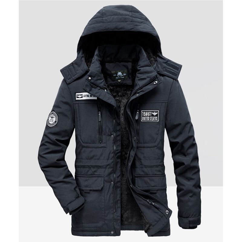 Winter Jacket Men Fleece Warm Cotton-Padded coats Thickens Military Overcoat Windbreaker Parka men Clothing size M~4XL
