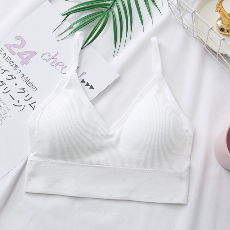 Push Up Solid Bra Elastic Gathering Bralette Summer Anti-light Korean Style Wild Bra Tube Top Seamless Wire free Bra