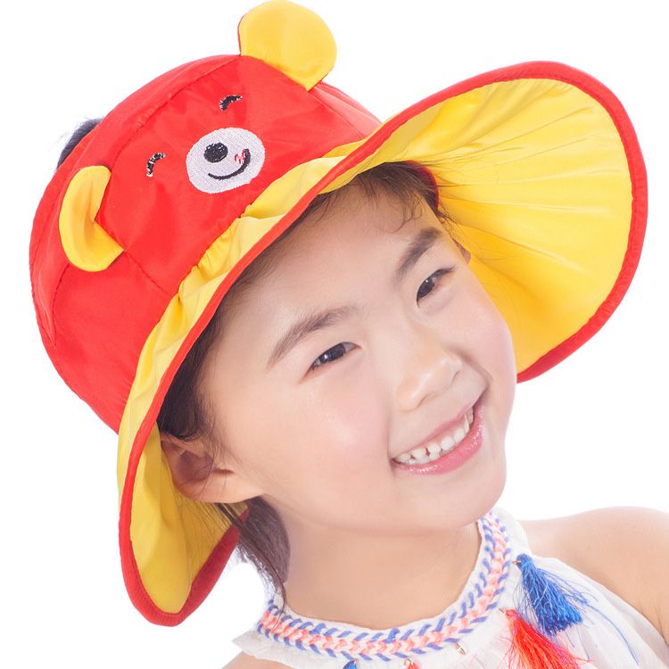 Loldeal Korean Spring And Summer New Shade Cloth Hat Children's Hat Bear Ears Sun Protection Hat Babies' Baby Hat Adjustable