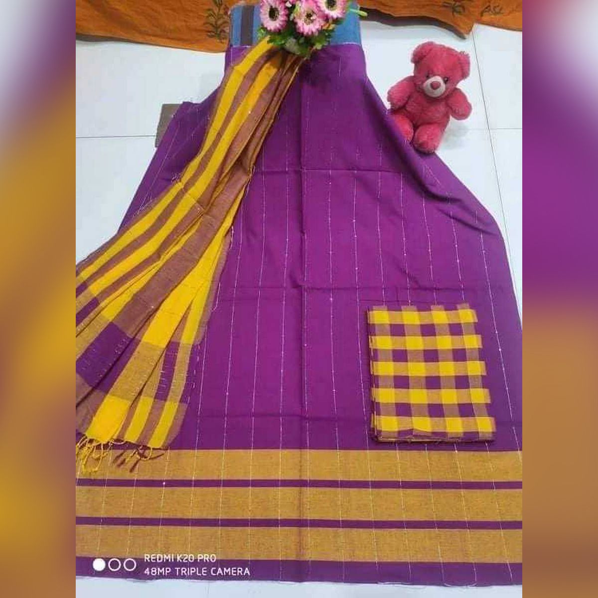 মহিলাদের জন্য ল্যাভেন্ডার কালার টেটার সুতির আনস্টিচড রিপটি ফ্যাব্রিক এক্সক্লুসিভ, স্টাইলিশ এবং আরামদায়ক থ্রি পিস সালোয়ার কামিজ