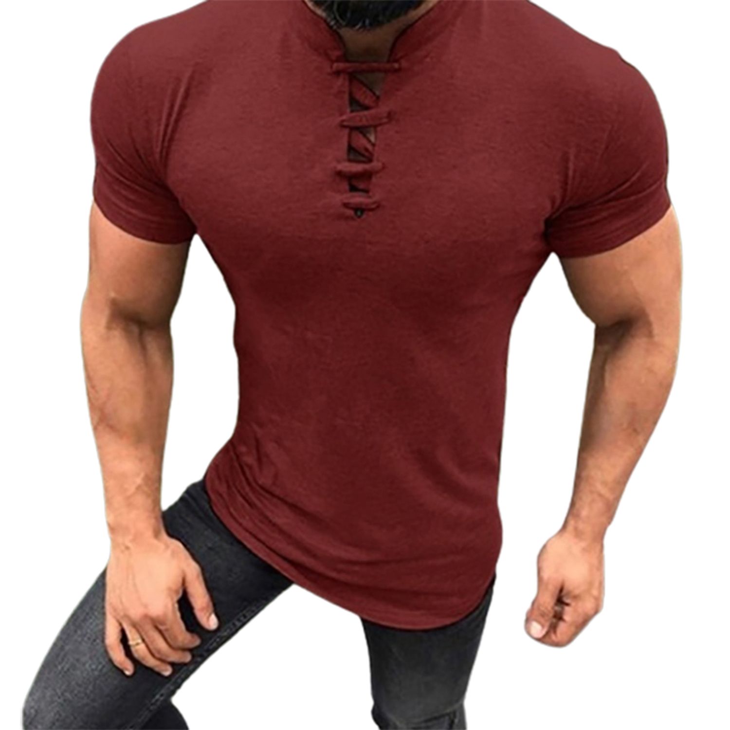 Men Top Great Stitching Lightweight Summer Shirt