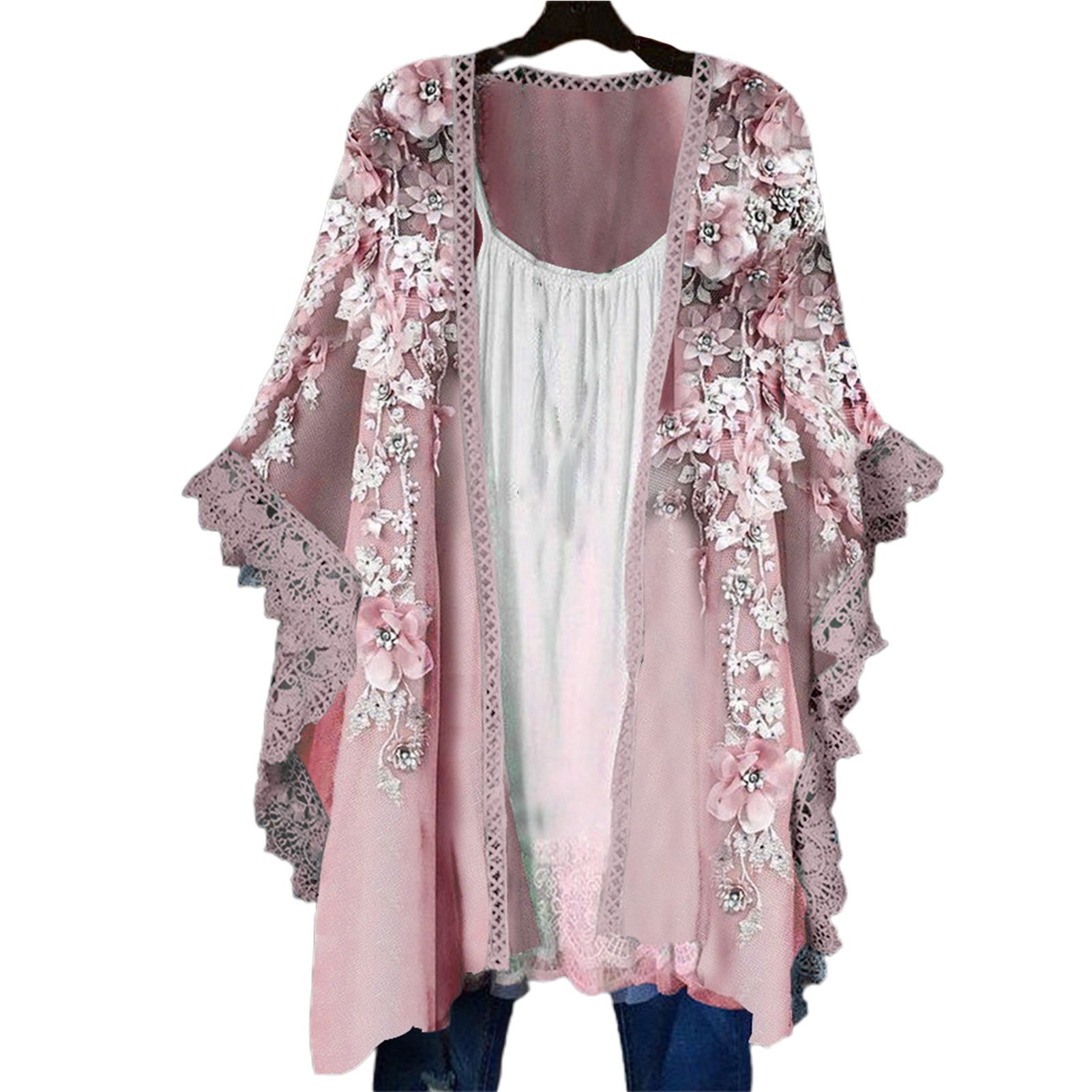Women Blouse Batwing Sleeve Sun Protection Loose-fitting Coat