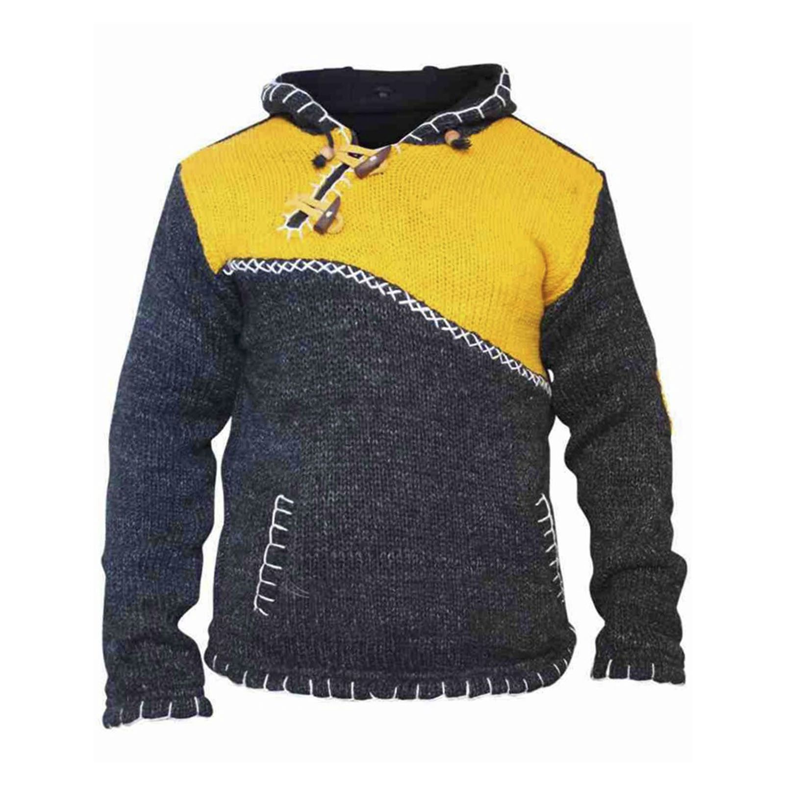 Hoodie Sweater Ultra Soft Patchwork Front Pocket Sweatshirt Sweater