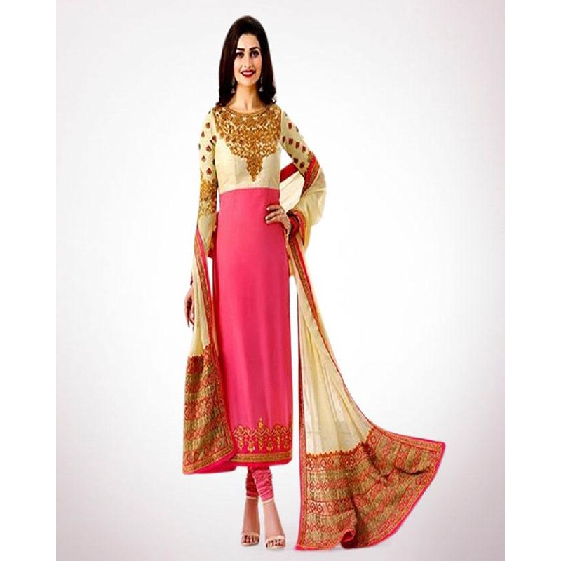 Unstitched Crimson Georgette Salwar kameez For Women