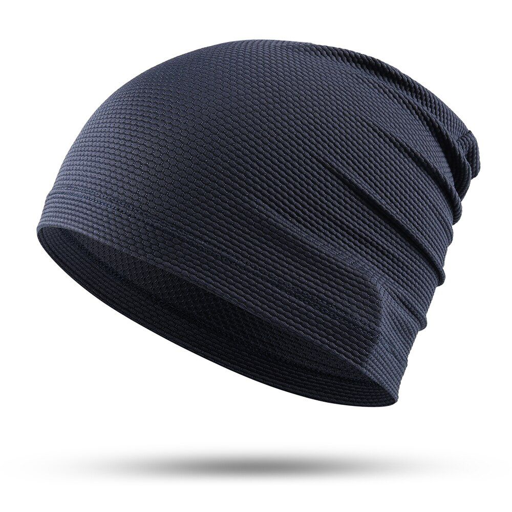 Summer Beanie Hat Women Men Solid Mesh Breathable Turban Headscarf Headwear Baggy Cap Headwrap Hairband Bonnet Skullies Caps
