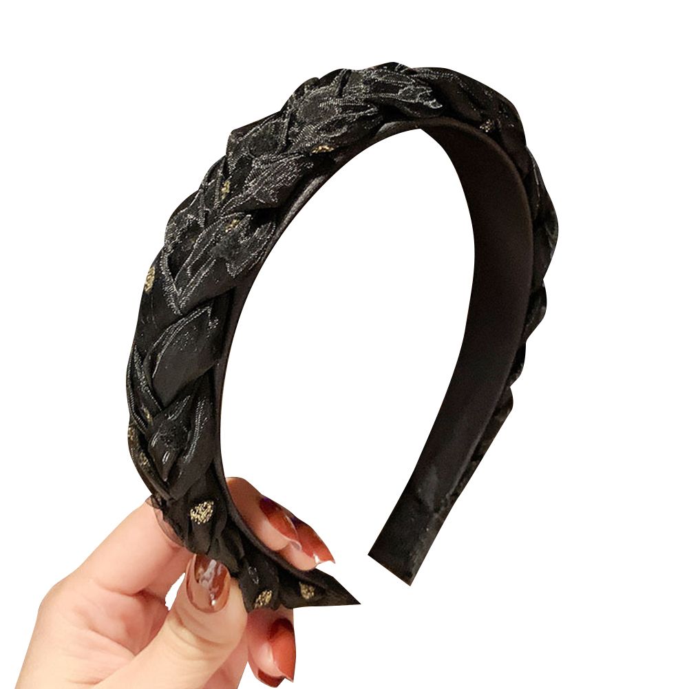 Yfashion Headbands Cloth French Style Braid Headband Retro Polka Dot Hairpin All-match Anti-skid Headband color