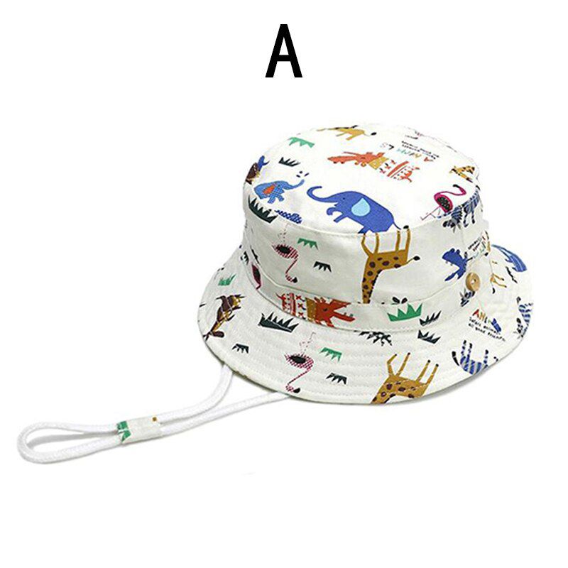 1-6T Baby Sun Hat Cartoon Animals Print Bucket Children Summer Caps Baby Girls Fisherman Hat Kids Bucket Cap