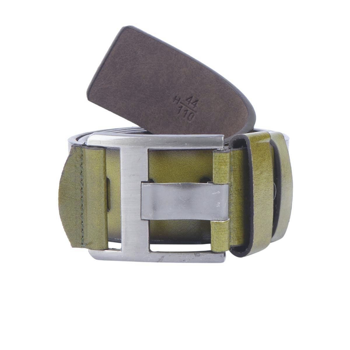Olive Leather Casual Belt For Men