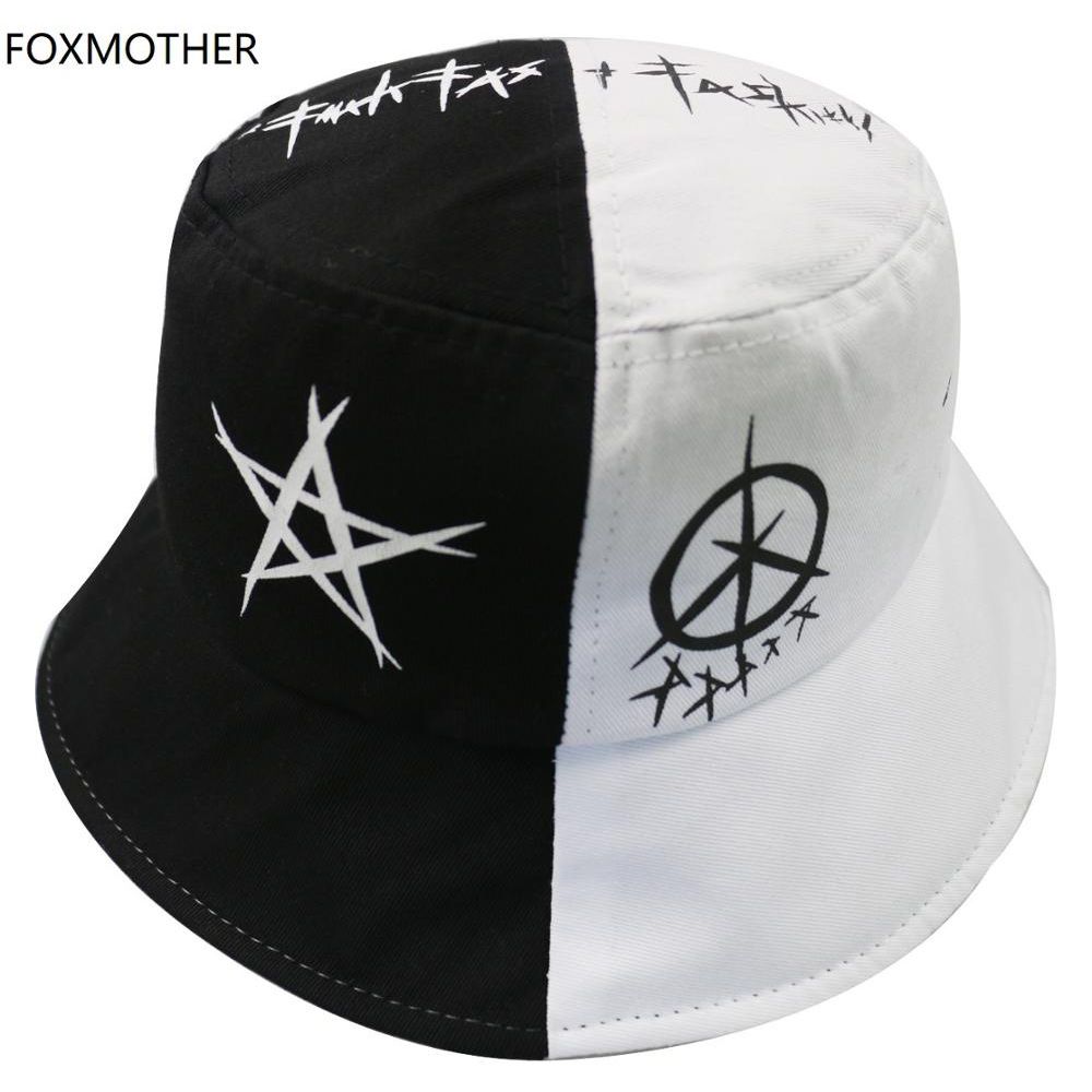 FOXMOTHER Hip Hop Black Red Paisley Fishing Caps Bucket Hats Mens Bob Gorras Casquette Outdoor