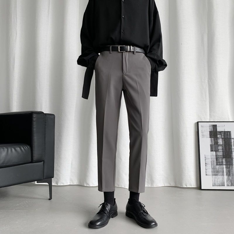 2020 Korean Style Men's Blazer Trendy Straight Casual Pants Fashion Suit Pants Slim Fit Social Office Trousers Big Size 28-36