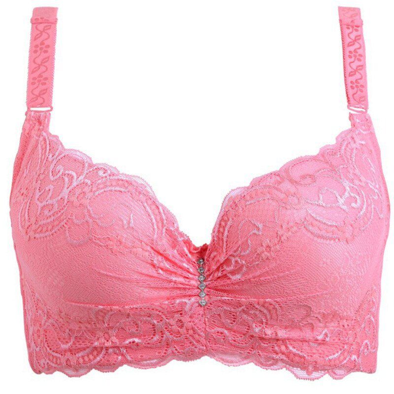 New 2018 Ladies Big Size 3/4 Cup Lace Push Up Bra Black Bralette Deep V Women's Bras Underwear Lace Large Size dropship
