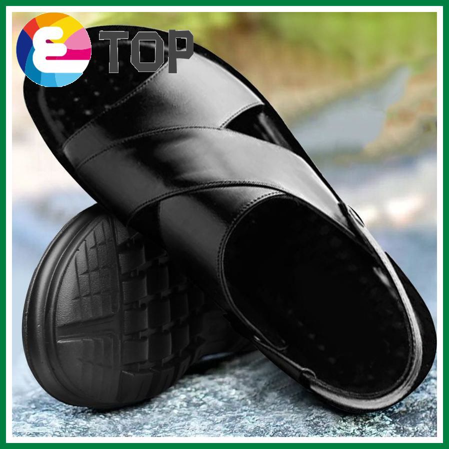 2021 Summer Men Flip Flop Beach Mens Slippers Casual Office Top Quality Leather Male Footwear Sea Water Shoes Big Size