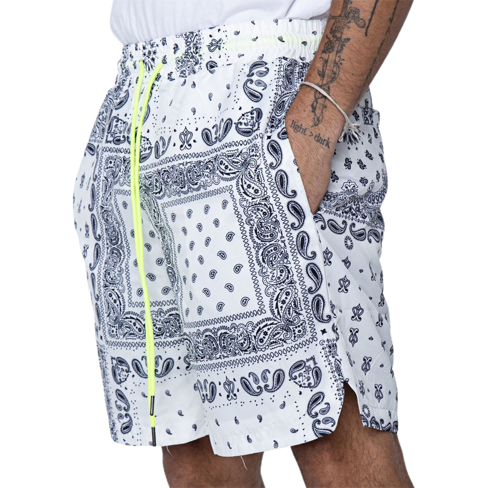 Beach Shorts Cashew Print Drawstring Men Loose Mid Rise Short Pants for Vacation