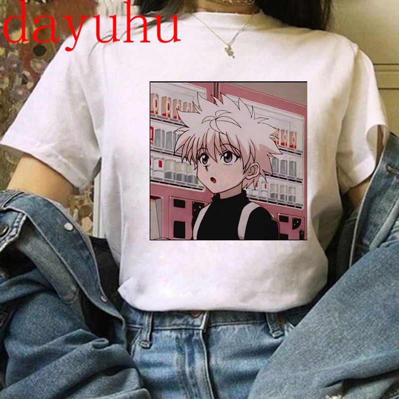 90s  Hunter X Hunter Graphic Tees Men Harajuku Kawaii Cartoon ua Tshirt Funny Japanese Anime Hisoka T Shirt Tops Uni Male
