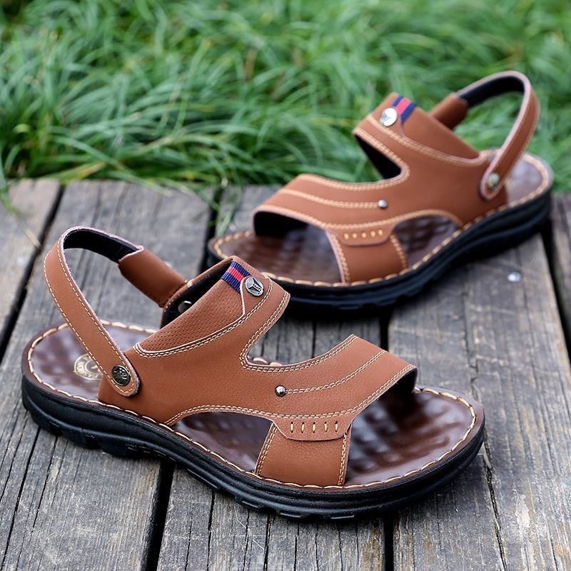 Men Shoes Sandals Men's Sandals 2021 New Fashion Summer Leather Sandals Antiskid Sandalias Hombre Chaussure Homme