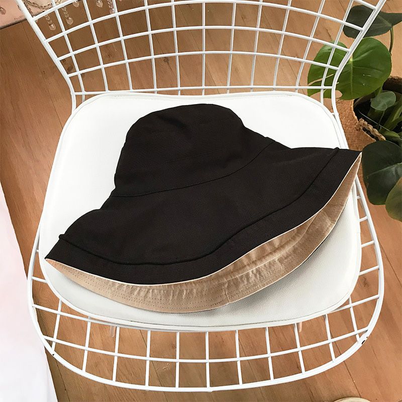 Reversible Foldable Cotton Sun Hat for Women Summer Wide Brim UV Protection Panama Beach Hat Ladies Girls Outdoor Korean Sea hat