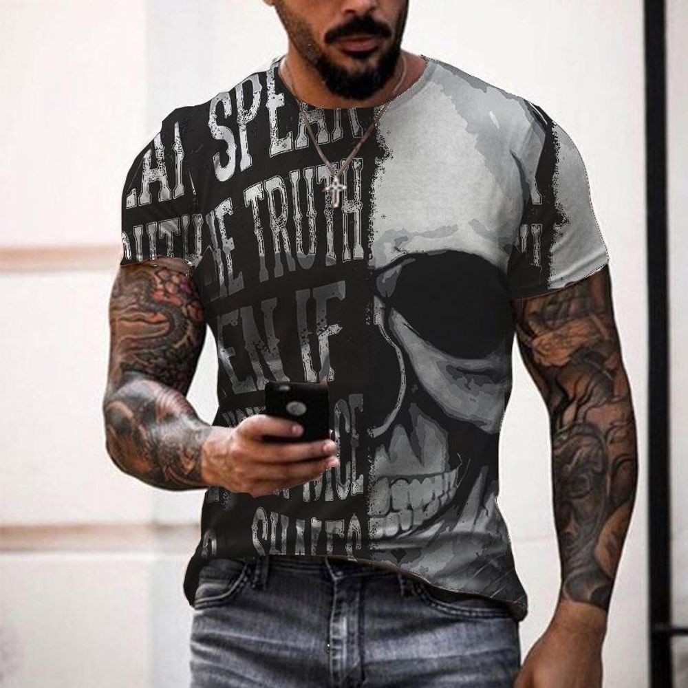 Summer New Skull Print 3D Personality T Shirts For Men/women Sportswear Harajuku Casual Tops Male Oversized Tops Tees XXS-6XL