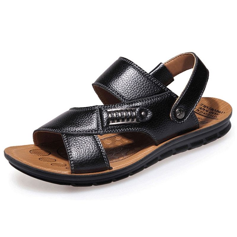 Mens Sandals Summer Leather Sandals Men Outdoor Casual Lightweight Sandal Fashion Men Sneakers sandalias hombre Big Size 38-48