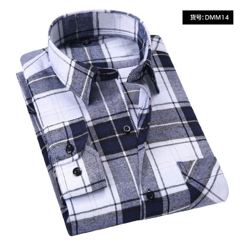 Aoliwen casual men palid shirt flannel cotton autumn spring long sleeve Male social fashion shirts slim fit pleasant material