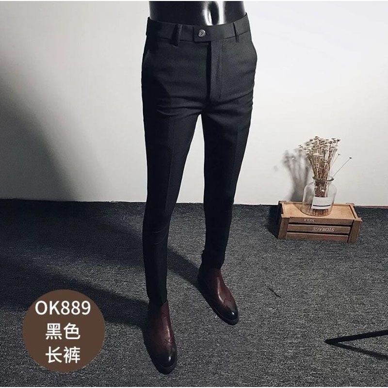 2020 Summer  Men Suit Pants Formal Slim Fit Suit Classics Mid Weight Straight Business Casual Slim Suit Trousers L42