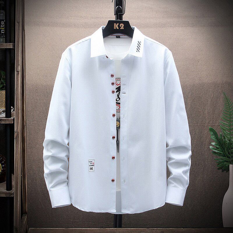 Men Shirts Street Oxford Long Sleeve 2021 Loose Black Fishing Shirt Tooling Pocket Japan Oversize Outdoor Workwear Dropshipping