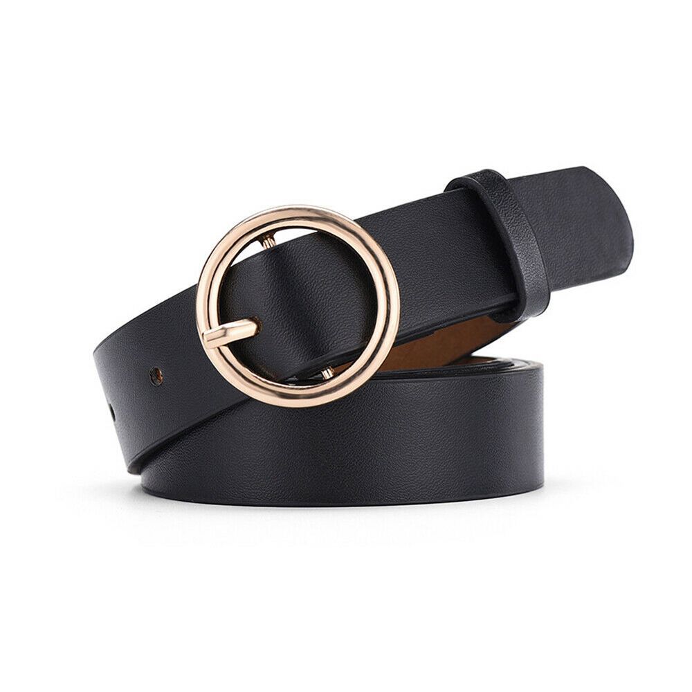 Fashion Women Belt Classic Fashion Solid PU Leather Waistband Wide Belt Ring Buckle Strap Belts