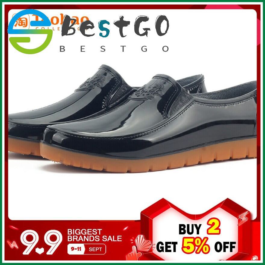 Spring And Autumn man Summer Fashion Anti-slip Rain Boots Rubber Sole Low Top Rain Shoes Chef Waterproof Work Fishing Rain Boots Rubber Boots