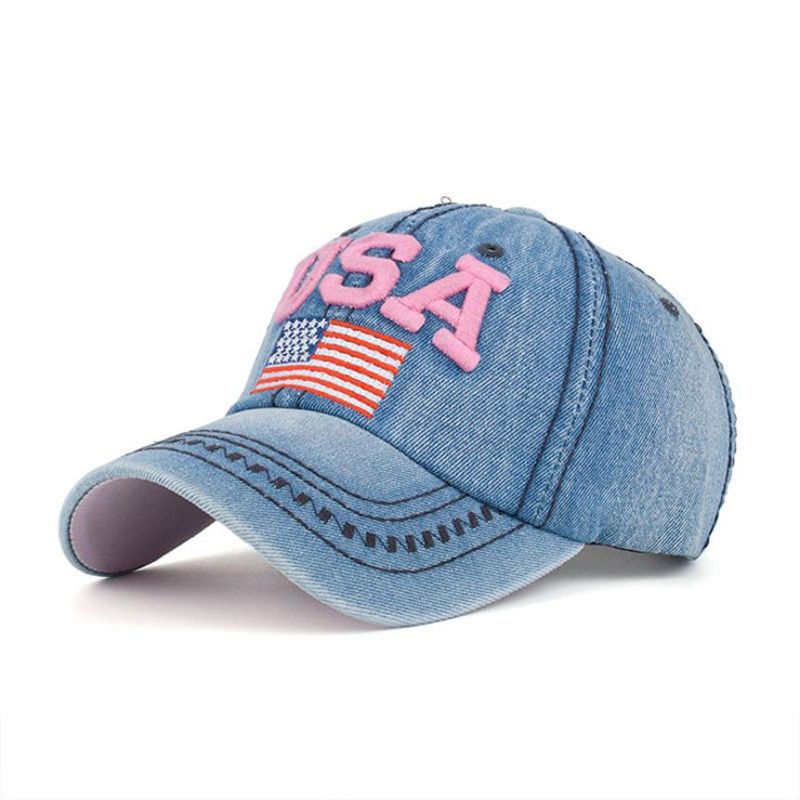 Cap With Embroidery Women Men USA Embroideried Snapback Caps Fashion Hip Hop Flat Hat Casquette #BL