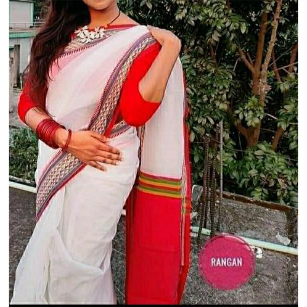 White half silk saree For women.টাংঙ্গাইলের সাদা সিল্ক শাড়ি