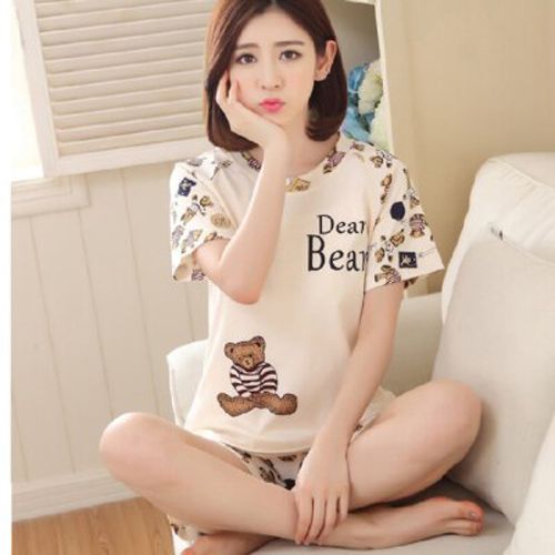 autumn ladies cute animal sleepwear woman's thin cute home wear pjs sets Women Pajamas Set For Femme long sleeves pyjamas suit
