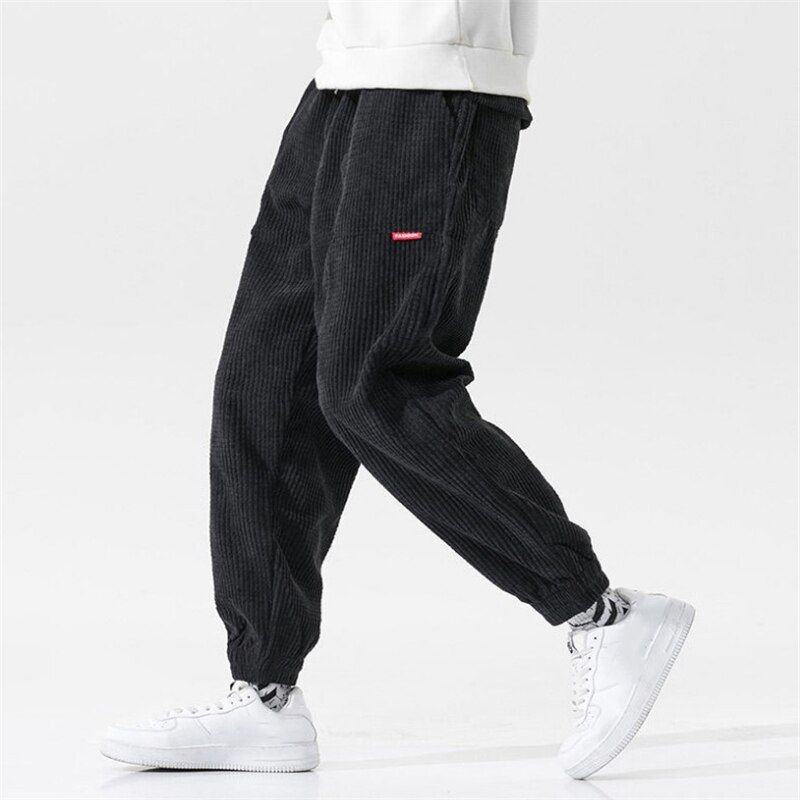 Spring Men Trousers Elastic Waist Corduroy Pants Fashion Streetwear Outdoor Male Jogging Pants Pantalones Para Hombres