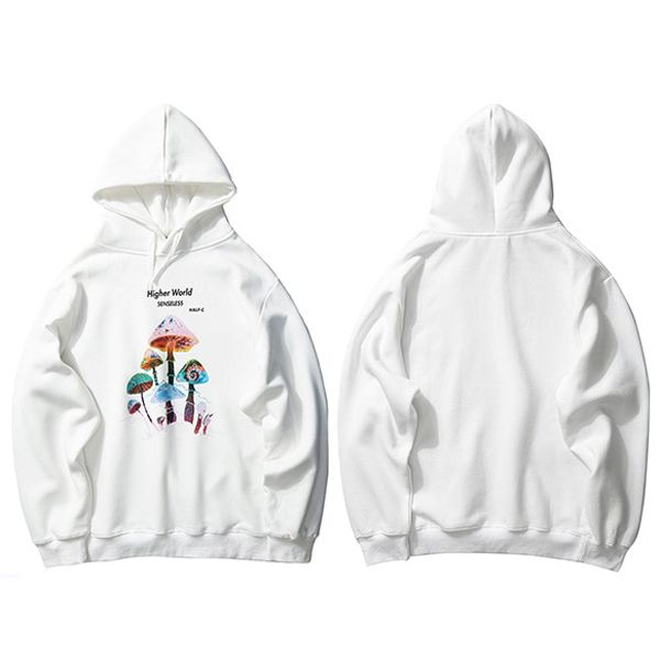 Men  Hop Streetwear Rainbow Mushroom Hoodie Sweatshirt Autumn Winter Harajuku Hoodie Pullover Cotton Hooded Sweatshirt