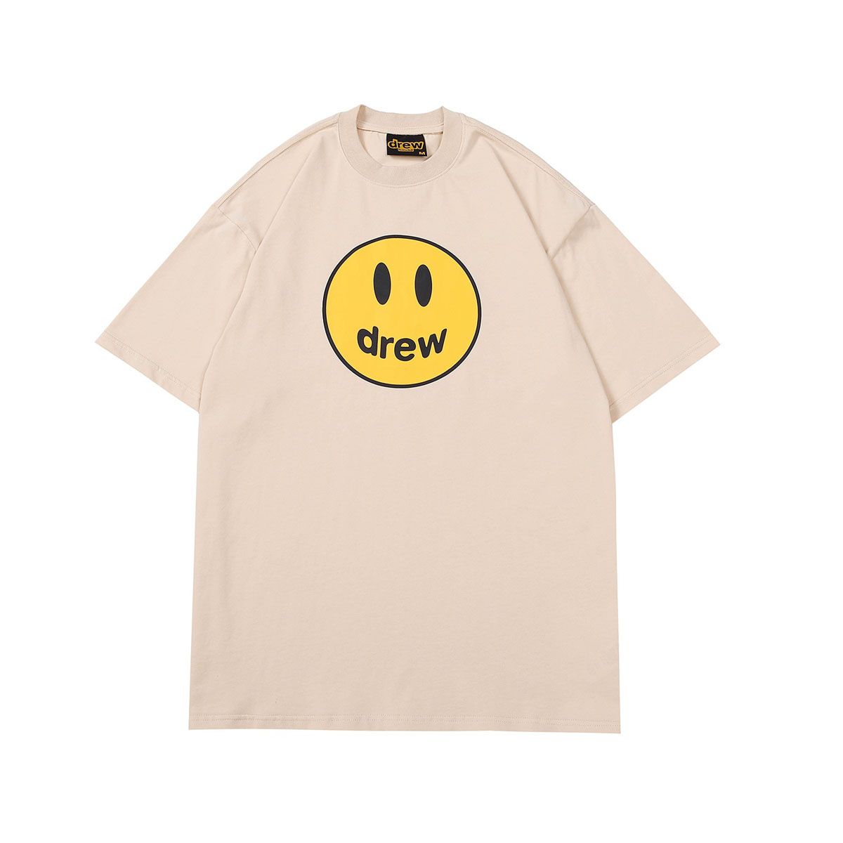 DREW T Shirt Summer 100% Cotton Men O-neck T-shirt Male Women's tshirt Short Sleeve Tops HOUSE JUSTIN Brand Smiley