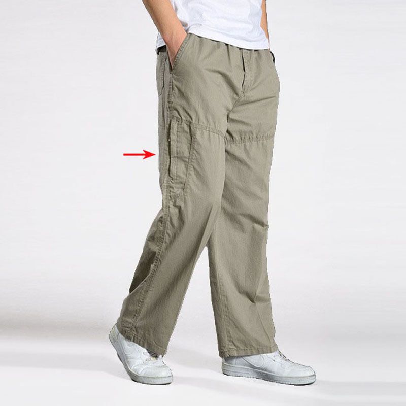 Casual Pants men cargo pants cotton loose trousers mens pants overalls Multi Pocket Straight Joggers Homme