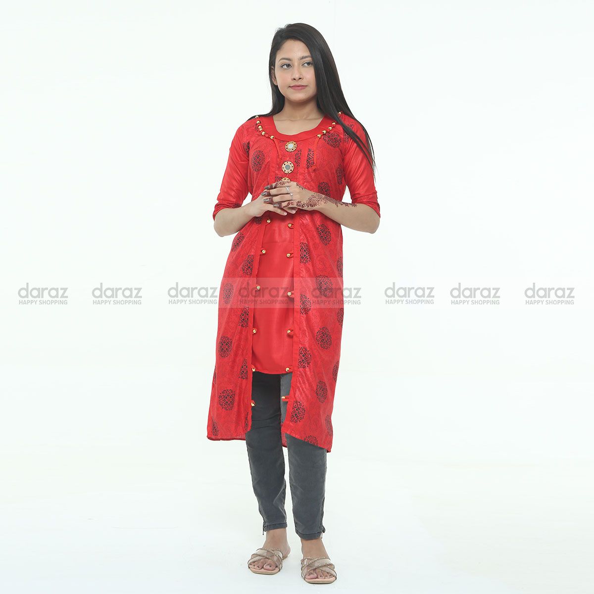 Readymade Linen Long Stylish Koti Hot Kurti For Girls (1 Pcs) ShadaMon Shop