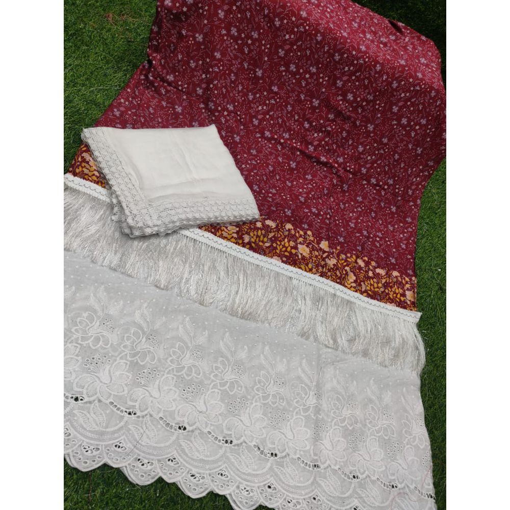 china lilen silk ঈদ কালেকশন  স্কিন প্রিন্ট থ্রি পিচ- Skin print Cotton Three Piece [3 Piece] For Women