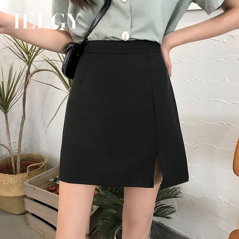 IELGY Women's High Waist A-line Skirt Loose Thin Skinny Joker Bag Hip Skirt Short Skirt