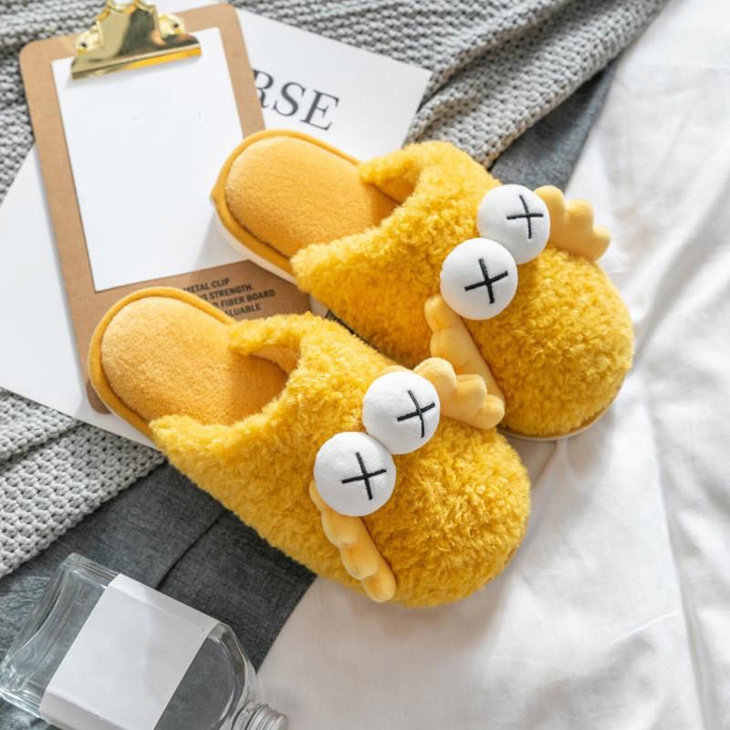 Women Slippers Girl Cute Cartoon Plush Warm Shoes Home Indoor Ladies Casual Animale Open Toe Flat Comfort Shoe Autumn Winter